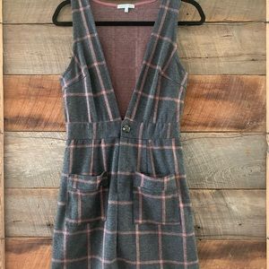Plaid button down dress in perfect condition